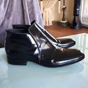 Celine Chelsea Black Leather Ankle Boots Size 40